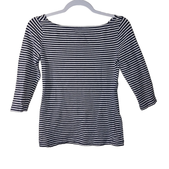 H&M LADIES 3/4 SLEEVE STRIPED TEE- S - Picture 1 of 4